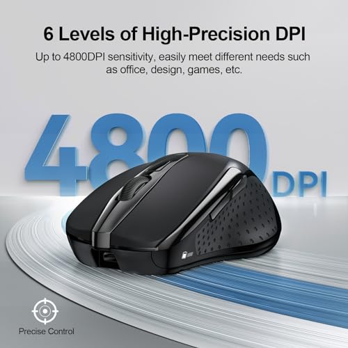 TECKNET Wireless Mouse with 2600 DPI, 6 Buttons