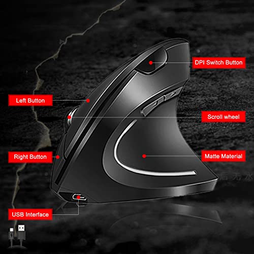 Vassink Rechargeable Wireless Ergonomic Vertical Mouse