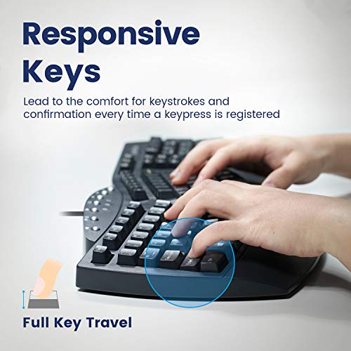 Perixx PERIBOARD 512 Ergonomic USB Keyboard Black