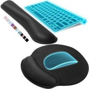 KTRIO Memory Foam Ergonomic Mouse and Keyboard Pad