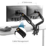 Dual Monitor Mount with Gas Spring Arm
