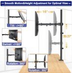 HUANUO Adjustable Monitor Stand with C-Clamp