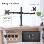 Ergonomic Dual Monitor Desk Mount for 13-27" Screens