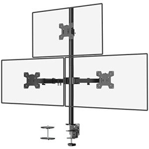 WALI Adjustable Triple Monitor Desk Stand - Black