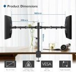 Ergonomic Dual Monitor Desk Mount for 13-27" Screens