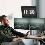 WALI Adjustable Triple Monitor Desk Stand - Black