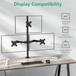 WALI Adjustable Triple Monitor Desk Stand - Black