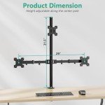 WALI Adjustable Triple Monitor Desk Stand - Black