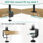 WALI Adjustable Triple Monitor Desk Stand - Black