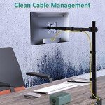 Extra Tall Single Monitor Arm Mount, Black