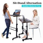 Height Adjustable Portable Rolling Standing Desk