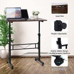 Height Adjustable Portable Rolling Standing Desk