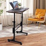 Height Adjustable Portable Rolling Standing Desk