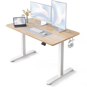 FEZIBO Adjustable Electric Standing Desk, 122x61 cm
