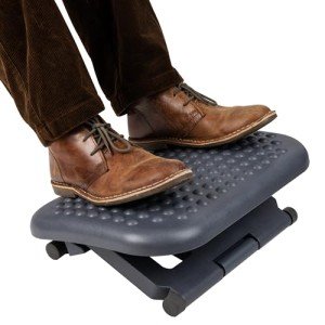 Adjustable Height Black Ergonomic Footrest