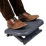 Adjustable Height Black Ergonomic Footrest