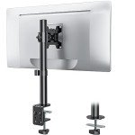 WALI Adjustable Single Monitor Desk Mount, Black