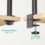 WALI Adjustable Single Monitor Desk Mount, Black
