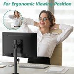 WALI Adjustable Single Monitor Desk Mount, Black