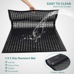 SallyMall Anti-Fatigue Kitchen Gummi Mats, Black