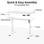 Electric Height Adjustable Standing Desk, 48x24 Inches