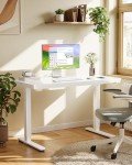 Marsail Ergonomic White Desk with Return