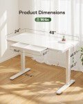 Marsail Ergonomic White Desk with Return