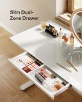 Marsail Ergonomic White Desk with Return