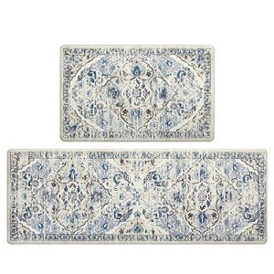 Ileading Vintage Style Waterproof Kitchen Mats Set