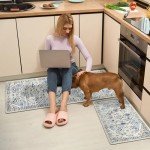 Ileading Vintage Style Waterproof Kitchen Mats Set