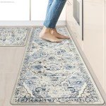 Ileading Vintage Style Waterproof Kitchen Mats Set