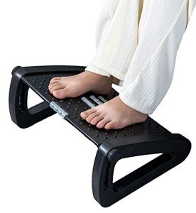 Ergonomic Adjustable Footrest with Massage Roll