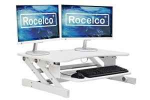 Rocelco Adjustable Desk Riser and Converter - White