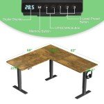 L-Shaped Electric Standing Desk for Home Office