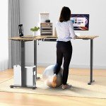 L-Shaped Electric Standing Desk for Home Office