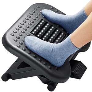 Adjustable Ergonomic Footrest with Massage Feature