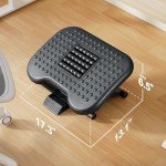 Adjustable Ergonomic Footrest with Massage Feature