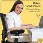Thick Memory Foam Office Chair Armrest Covers - 2 Pack
