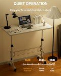 Adjustable Mobile Standing Desk with Wheels, White