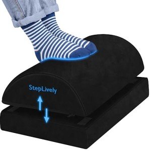 StepLively Under-Desk Ergonomic Footrest, Large, Black