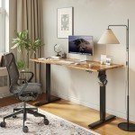 Electric Height Adjustable Standing Desk, Rustic Brown