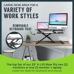 Ergonomic 32" Standing Desk Converter for Home Office