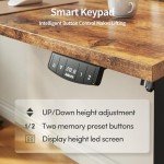 Electric Height Adjustable Standing Desk, Rustic Brown