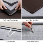  Mattitude Anti-Fatigue Kitchen Mat Set: Cushioned, Non-Slip Comfort for Home & Office (2-Pack, Black/Gray)