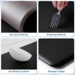 StepRite Anti-Fatigue Kitchen Mat Set: Cushioned Comfort for Home & Office (2-Pack, Black)