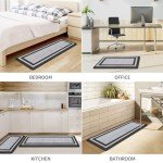  Mattitude Anti-Fatigue Kitchen Mat Set: Cushioned, Non-Slip Comfort for Home & Office (2-Pack, Black/Gray)