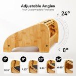 HUANUO Ergonomic Bamboo Footrest: 4-Height Adjustable with Massage Surface