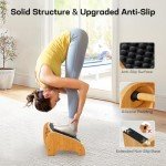 HUANUO Ergonomic Bamboo Footrest: 4-Height Adjustable with Massage Surface