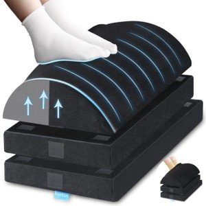 XXL Adjustable Bamboo Charcoal Footrest: 3 Heights for Leg Support
