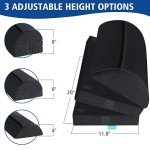 XXL Adjustable Bamboo Charcoal Footrest: 3 Heights for Leg Support